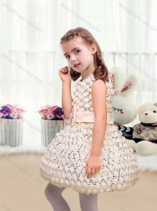 New Arrivals Scoop Short Little Girl Dresses with Bowknot