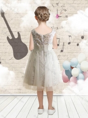 New Style Empire Scoop Sequins Flower Little Girl Dress
