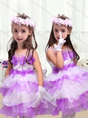 Perfect Short Flower Adorable Little Girl Pageant Dresses with Appliques and Ruffled Layers