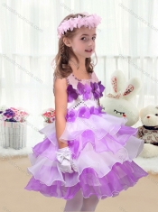 Perfect Short Flower Adorable Little Girl Pageant Dresses with Appliques and Ruffled Layers