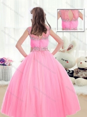 Sweet Ball Gown Cap Sleeves Mini Quinceanera Dresses with Beading