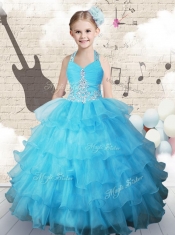 Pretty Halter Top Mini Quinceanera Dresses with Beading and Ruffled Layers