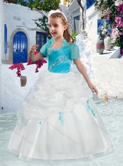 Beautiful Spaghetti Straps Flower Girl Dresses with Appliques and Bubles