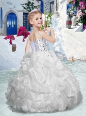 Beautiful Spaghetti Straps Flower Girl Dresses with Beading and Bubles