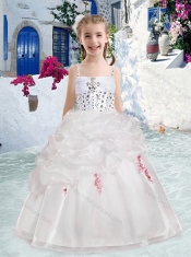 Best Spaghetti Straps Flower Girl Dresses with Beading and Bubles