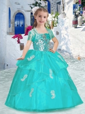 Best Spaghetti Straps Little Girl Pageant Dresses with Appliques and Beading