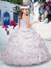 Best Spaghetti Straps Little Girl Pageant Dresses with Appliques and Ruffles