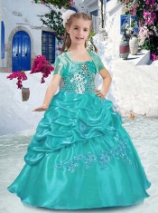 Classical Spaghetti Straps Little Girl Pageant Dresses with Beading and Bubles