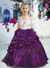 Classical Spaghetti Straps Little Girl Pageant Dresses with Beading and Bubles