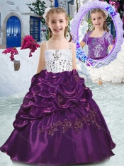 Classical Spaghetti Straps Little Girl Pageant Dresses with Beading and Bubles