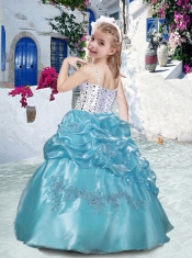 Classical Spaghetti Straps Little Girl Pageant Dresses with Beading and Bubles