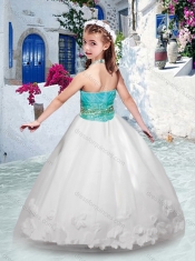 Elegant Halter Top Little Girl Pageant Dresses with Appliques and Beading