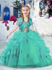 Fashionable Halter Top Little Girl Pageant Dresses with Beading and Bubles