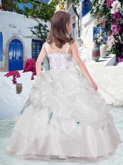 Fashionable Straps Flower Girl Dresses with Beading and Bubles
