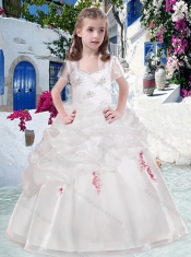 Fashionable Straps Flower Girl Dresses with Beading and Bubles