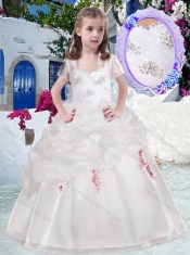 Fashionable Straps Flower Girl Dresses with Beading and Bubles