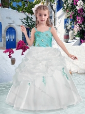 Fashionable Straps Flower Girl Dresses with Beading and Bubles