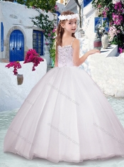 Gorgeous Spaghetti Straps Flower Girl Dresses with Appliques and Beading