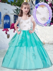 Gorgeous Straps Little Girl Pageant Dresses with Appliques and Beading