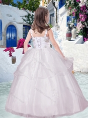 Gorgeous Straps Little Girl Pageant Dresses with Appliques and Beading