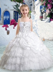 Hot Sale Spaghetti Straps Little Girl Pageant Dresses with Ruffled Layers