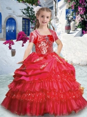 Hot Sale Spaghetti Straps Little Girl Pageant Dresses with Ruffled Layers