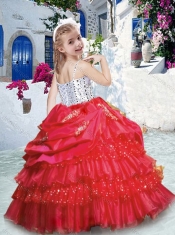 Hot Sale Spaghetti Straps Little Girl Pageant Dresses with Ruffled Layers