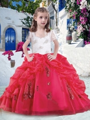 Latest Ball Gown Straps Beading and Bubles Little Girl Pageant Dresses