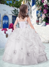 Latest Ball Gown Straps Beading and Bubles Little Girl Pageant Dresses