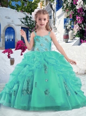 Latest Ball Gown Straps Beading and Bubles Little Girl Pageant Dresses