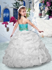 Latest Halter Top Little Girl Pageant Dresses with Ruffles and Beading