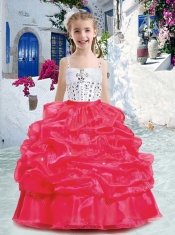 Latest Spaghetti Straps Little Girl Pageant Dresses with Appliques and Beading