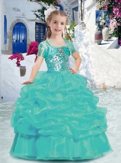 Latest Spaghetti Straps Little Girl Pageant Dresses with Appliques and Beading