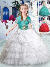 Lovely Halter Top Little Girl Pageant Dresses with Ruffled Layers