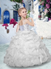 Lovely Spaghetti Straps Flower Girl Dresses with Beading and Ruffles