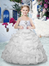 Lovely Spaghetti Straps Flower Girl Dresses with Beading and Ruffles