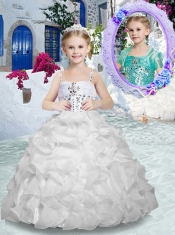 Lovely Spaghetti Straps Flower Girl Dresses with Beading and Ruffles