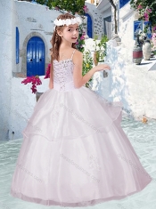 Lovely Spaghetti Straps Little Girl Pageant Dress with Appliques and Beading