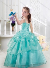 Lovely Spaghetti Straps Little Girl Pageant Dresses with Beading and Bubles