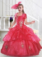 Lovely Spaghetti Straps Little Girl Pageant Dresses with Beading and Bubles