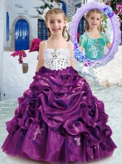Lovely Spaghetti Straps Little Girl Pageant Dresses with Beading and Bubles