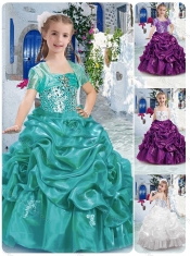 Lovely Spaghetti Straps Little Girl Pageant Dresses with Beading and Bubles