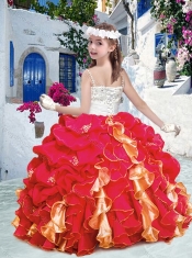Luxurious Spaghetti Straps Little Girl Pageant Dresses with Beading and Ruffles