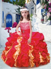Luxurious Spaghetti Straps Little Girl Pageant Dresses with Beading and Ruffles