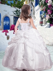 Most Popular Straps Little Girl Pageant Dresses with Beading and Bubles