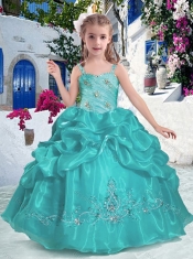Most Popular Straps Little Girl Pageant Dresses with Beading and Bubles
