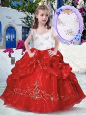 Most Popular Straps Little Girl Pageant Dresses with Beading and Bubles