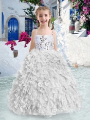 New Arrivals Spaghetti Straps Beading and Ruffles Little Girl Pageant Dresses