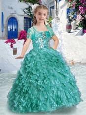 New Arrivals Spaghetti Straps Beading and Ruffles Little Girl Pageant Dresses