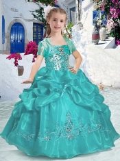 New Arrivals Spaghetti Straps Little Girl Pageant Dresses with Beading and Bubles
